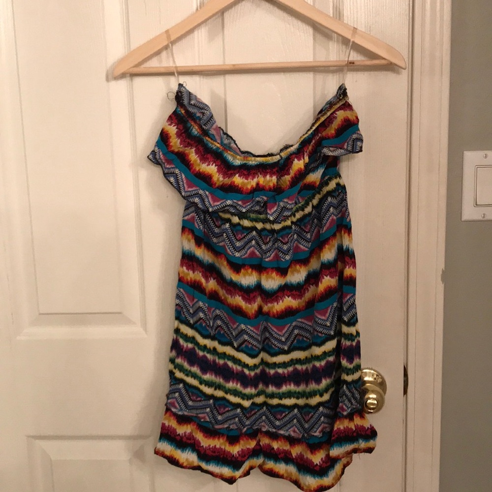 Colorful strapless summer dress